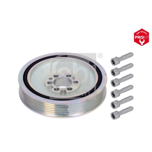 Febi Bilstein 40472 Riemenscheibe (entkoppelt) f&uuml;r Kurbelwelle, mit Schrauben, 1 St&uuml;ck