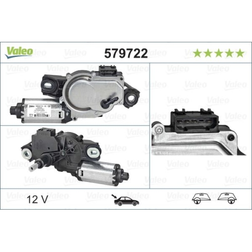 Wischermotor VALEO 579722 ORIGINAL TEIL f&uuml;r VW, hinten