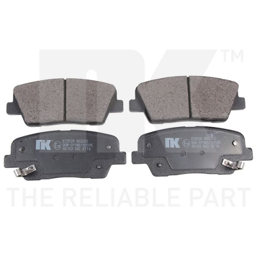 Bremsbelagsatz, Scheibenbremse NK 223526 f&uuml;r HYUNDAI KIA, Hinterachse