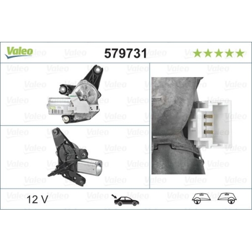 Wischermotor VALEO 579731 ORIGINAL TEIL f&uuml;r NISSAN OPEL RENAULT VAUXHALL, hinten