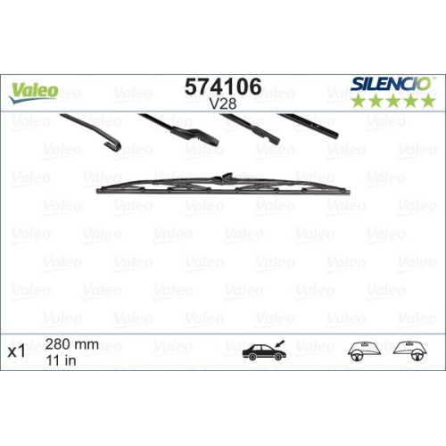 Valeo Silencio Standard (x1) V28 574106 Wischerblatt