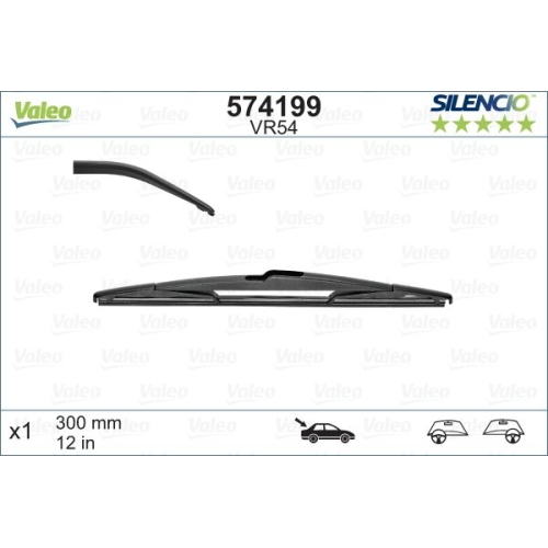 Wischblatt VALEO 574199 SILENCIO REAR f&uuml;r BMW CITRO&Euml;N NISSAN PEUGEOT SUBARU