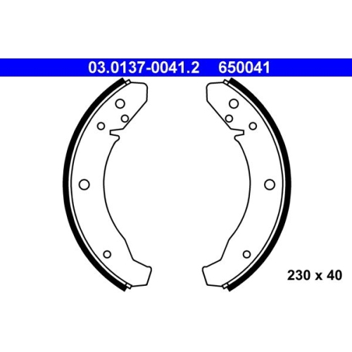 Bremsbackensatz ATE 03.0137-0041.2 f&uuml;r PORSCHE VAG, Hinterachse, Vorderachse