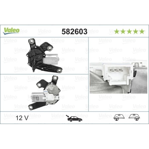 Wischermotor VALEO 582603 ORIGINAL TEIL f&uuml;r CITRO&Euml;N PEUGEOT, hinten