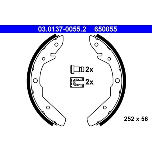 Bremsbackensatz ATE 03.0137-0055.2 f&uuml;r VAG, Hinterachse