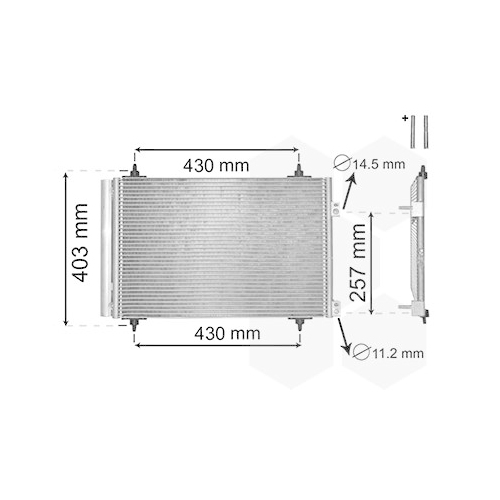 Kondensator, Klimaanlage VAN WEZEL 09005231 f&uuml;r CITRO&Euml;N CITRO&Euml;N/PEUGEOT