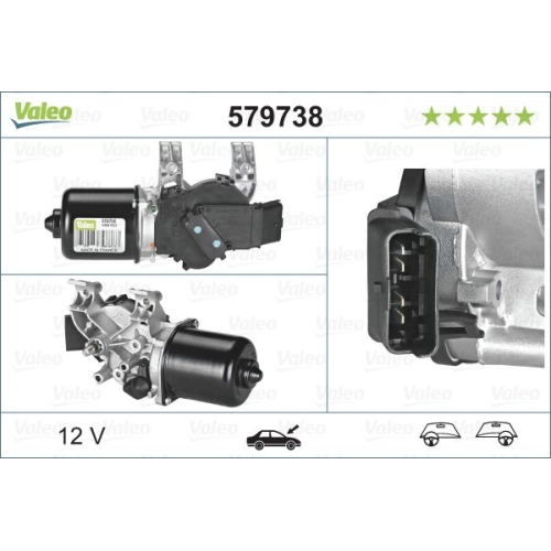 Wischermotor VALEO 579738 ORIGINAL TEIL f&uuml;r RENAULT, vorne