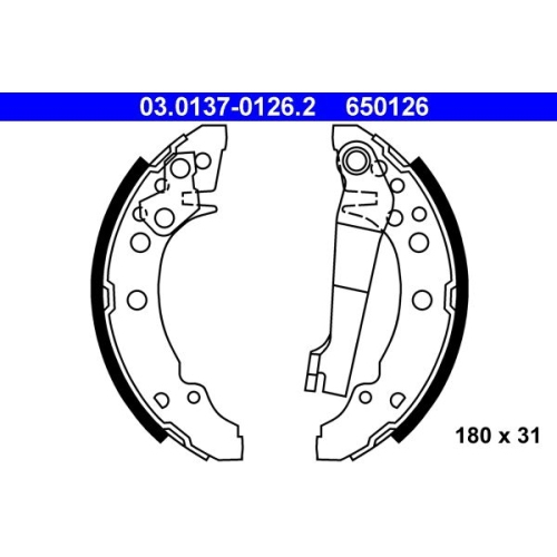 Bremsbackensatz ATE 03.0137-0126.2 f&uuml;r SEAT VAG, Hinterachse