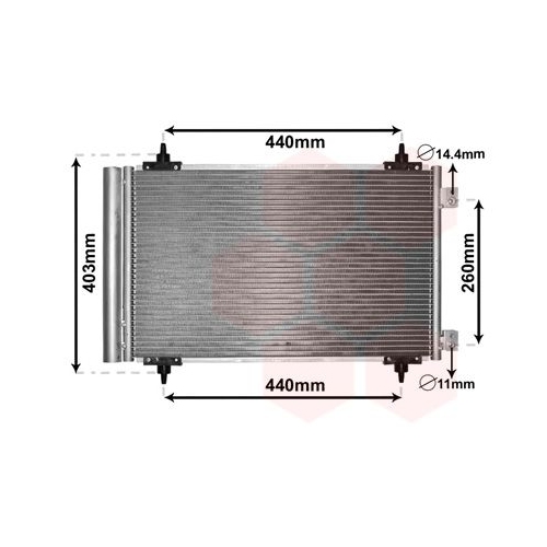 Kondensator, Klimaanlage VAN WEZEL 09005263 f&uuml;r FIAT CITRO&Euml;N/PEUGEOT