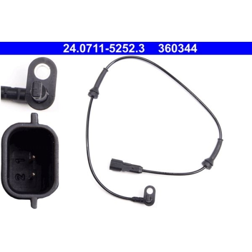 Sensor, Raddrehzahl ATE 24.0711-5252.3 f&uuml;r RENAULT, Hinterachse