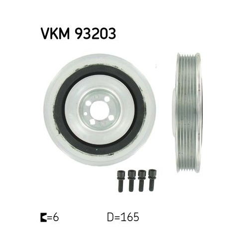 Riemenscheibe, Kurbelwelle SKF VKM 93203 f&uuml;r ALFA ROMEO FIAT LANCIA OPEL