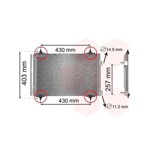 Kondensator, Klimaanlage VAN WEZEL 09005283 f&uuml;r CITRO&Euml;N/PEUGEOT