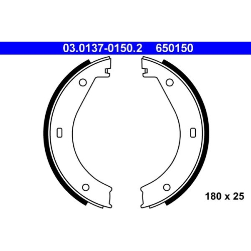 Bremsbackensatz, Feststellbremse ATE 03.0137-0150.2 f&uuml;r BMW, Hinterachse