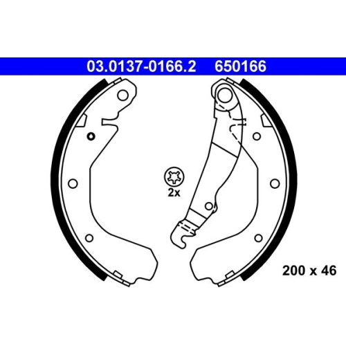 Bremsbackensatz ATE 03.0137-0166.2 f&uuml;r OPEL, Hinterachse