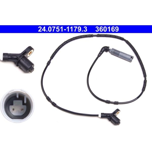 Sensor, Raddrehzahl ATE 24.0751-1179.3 f&uuml;r BMW, Hinterachse