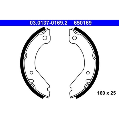Bremsbackensatz, Feststellbremse ATE 03.0137-0169.2 f&uuml;r VOLVO, Hinterachse