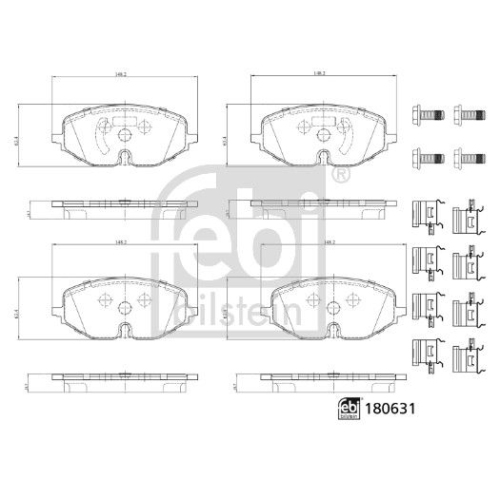 Bremsbelagsatz, Scheibenbremse FEBI BILSTEIN 180631 f&uuml;r SEAT SKODA VW