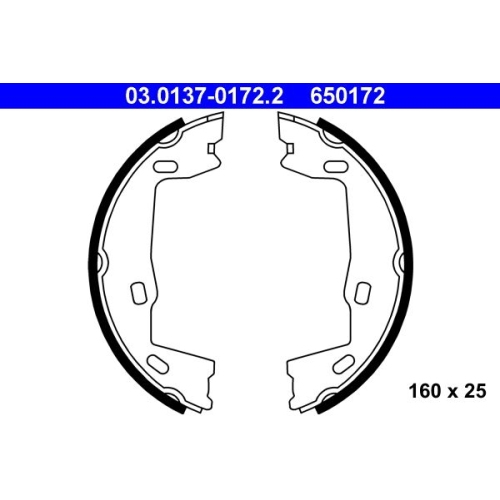 Bremsbackensatz, Feststellbremse ATE 03.0137-0172.2 f&uuml;r OPEL SAAB, Hinterachse