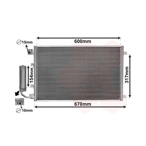 Kondensator, Klimaanlage VAN WEZEL 13015281 f&uuml;r NISSAN