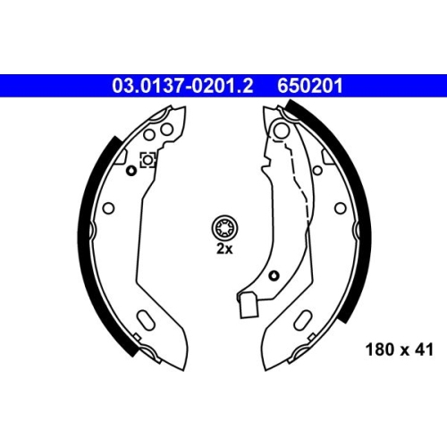 Bremsbackensatz ATE 03.0137-0201.2 f&uuml;r PEUGEOT RENAULT, Hinterachse