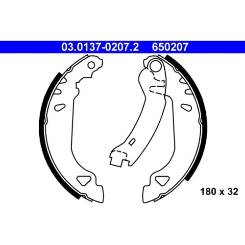 Bremsbackensatz ATE 03.0137-0207.2 f&uuml;r FIAT, Hinterachse