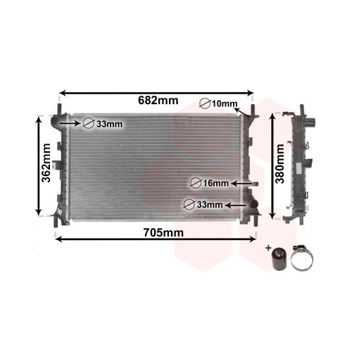 K&uuml;hler, Motork&uuml;hlung VAN WEZEL 18002264 *** IR PLUS *** f&uuml;r FORD