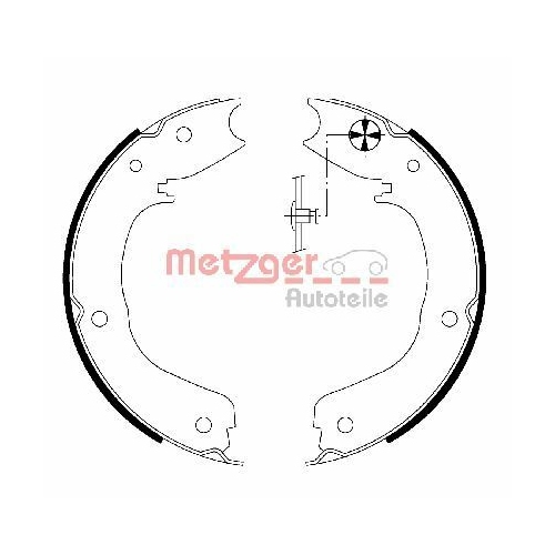 Bremsbackensatz, Feststellbremse METZGER MG 203 f&uuml;r MITSUBISHI, Hinterachse