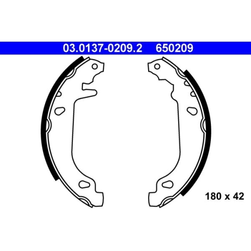 Bremsbackensatz ATE 03.0137-0209.2 f&uuml;r RENAULT, Hinterachse