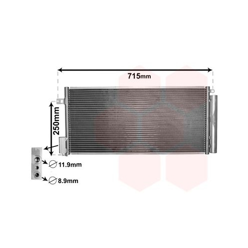 Kondensator, Klimaanlage VAN WEZEL 17005310 f&uuml;r OPEL FIAT / LANCIA