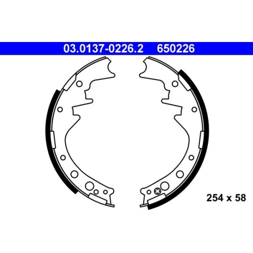 Bremsbackensatz ATE 03.0137-0226.2 f&uuml;r TOYOTA VAG, Hinterachse