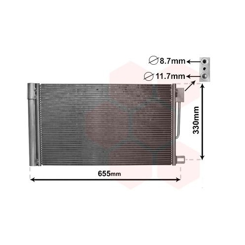 Kondensator, Klimaanlage VAN WEZEL 17005314 f&uuml;r OPEL FIAT / LANCIA