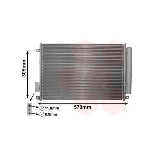Kondensator, Klimaanlage VAN WEZEL 17005347 f&uuml;r FORD FIAT / LANCIA