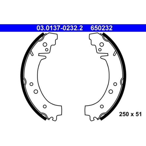 Bremsbackensatz ATE 03.0137-0232.2 f&uuml;r LADA, Hinterachse