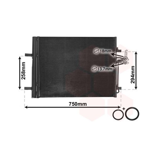 Kondensator, Klimaanlage VAN WEZEL 18005427 *** IR PLUS *** f&uuml;r FORD VOLVO