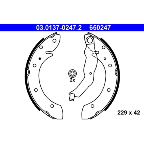 Bremsbackensatz ATE 03.0137-0247.2 f&uuml;r BMW, Hinterachse