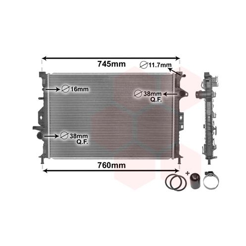 K&uuml;hler, Motork&uuml;hlung VAN WEZEL 18002425 *** IR PLUS *** f&uuml;r FORD VOLVO