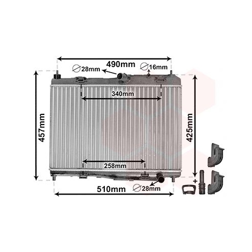 K&uuml;hler, Motork&uuml;hlung VAN WEZEL 18002440 *** IR PLUS *** f&uuml;r FORD