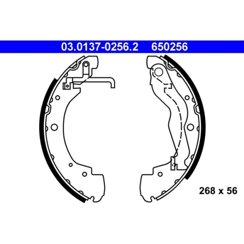 Bremsbackensatz ATE 03.0137-0256.2 f&uuml;r VAG, Hinterachse