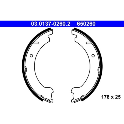 Bremsbackensatz, Feststellbremse ATE 03.0137-0260.2 f&uuml;r VOLVO, Hinterachse