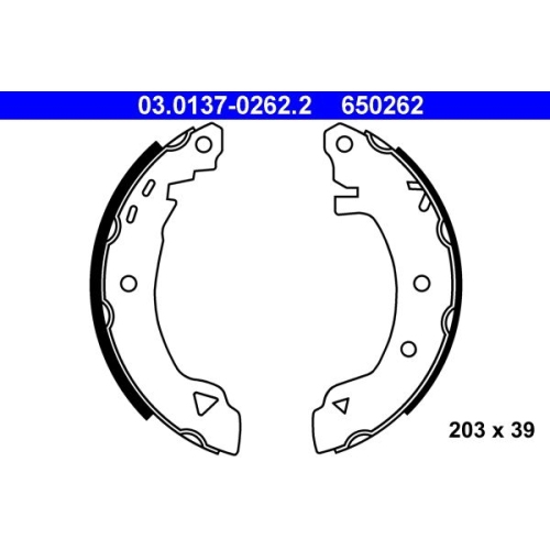 Bremsbackensatz ATE 03.0137-0262.2 f&uuml;r FIAT, Hinterachse