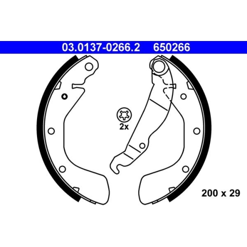 Bremsbackensatz ATE 03.0137-0266.2 f&uuml;r OPEL, Hinterachse