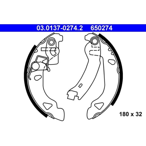 Bremsbackensatz ATE 03.0137-0274.2 f&uuml;r FIAT, Hinterachse