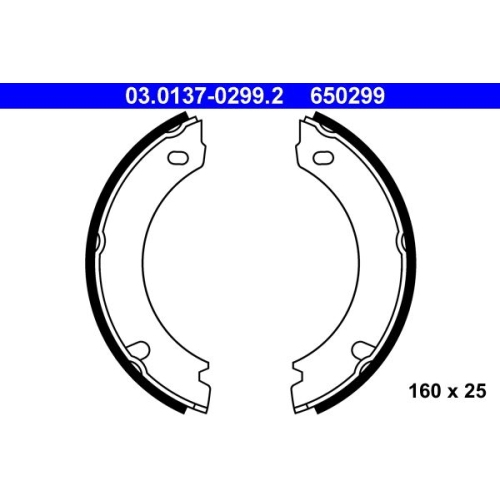 Bremsbackensatz, Feststellbremse ATE 03.0137-0299.2 f&uuml;r VOLVO, Hinterachse