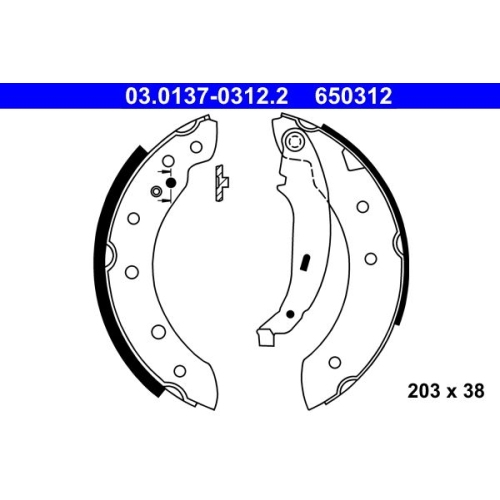 Bremsbackensatz ATE 03.0137-0312.2 f&uuml;r CITRO&Euml;N PEUGEOT RENAULT DACIA