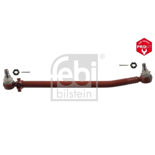 Febi Bilstein 11245 Lenkstange mit Kronenmuttern und Splinten, vom Lenkgetriebe zur 1. Vorderachse , 1 St&uuml;ck
