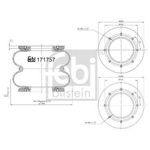 Febi Bilstein 171757 Luftfederbalg, 1 St&uuml;ck