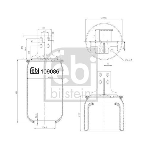 Febi Bilstein 109086 Luftfederbalg ohne Kolben, 1 St&uuml;ck