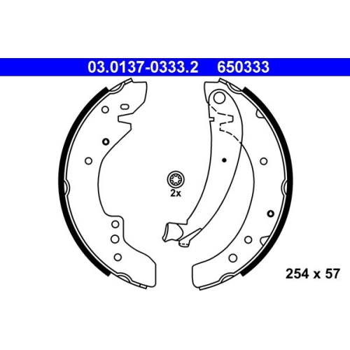 Bremsbackensatz ATE 03.0137-0333.2 f&uuml;r CITRO&Euml;N FIAT PEUGEOT, Hinterachse