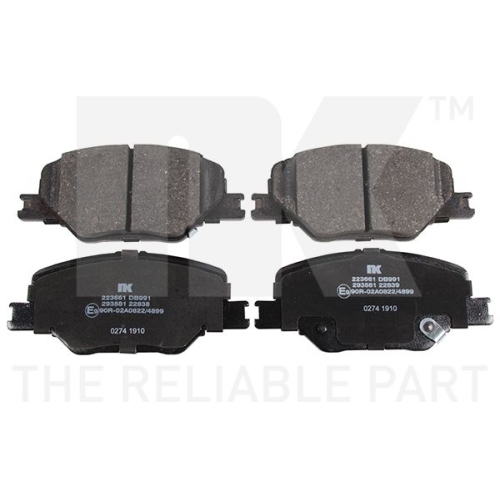 Bremsbelagsatz, Scheibenbremse NK 223661 f&uuml;r OPEL VAUXHALL, Vorderachse