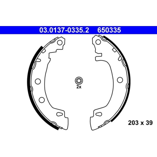 Bremsbackensatz ATE 03.0137-0335.2 f&uuml;r RENAULT, Hinterachse